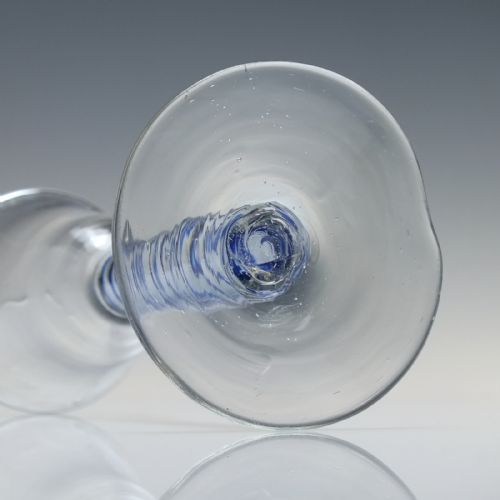 DUTCH 18TH CENTURY BLUE COLOUR OPAQUE TWIST WINE GLASS C1760 - ADDITIONAL PHOTO 7