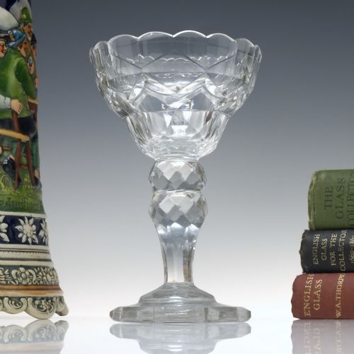 anglo irish facet cut glass sweetmeat c1800 - CATEGORY: ANTIQUE GLASS - DATED GEORGIAN