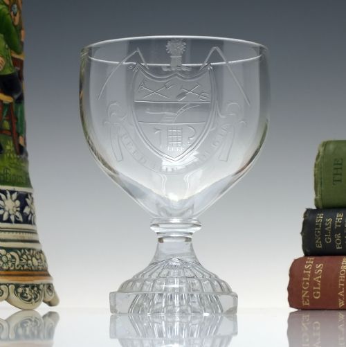 rare georgian speed the plough glass rummer c1800 - CATEGORY: ANTIQUE GLASS - DATED GEORGIAN