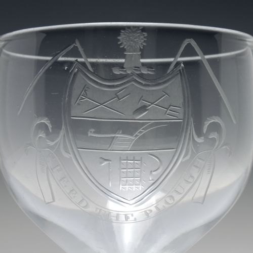 RARE GEORGIAN SPEED THE PLOUGH GLASS RUMMER C1800 - ADDITIONAL PHOTO 3