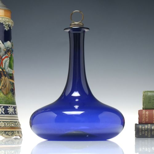 georgian bristol blue glass mell decanter c1830 - CATEGORY: ANTIQUE GLASS - DATED GEORGIAN