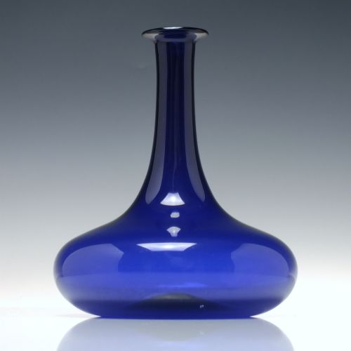 GEORGIAN BRISTOL BLUE GLASS MELL DECANTER C1830 - ADDITIONAL PHOTO 1