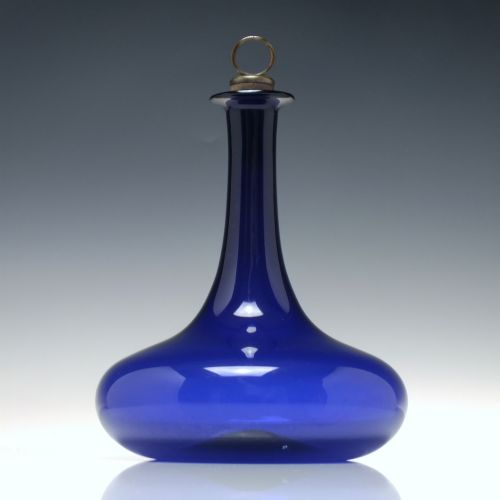 GEORGIAN BRISTOL BLUE GLASS MELL DECANTER C1830 - ADDITIONAL PHOTO 2