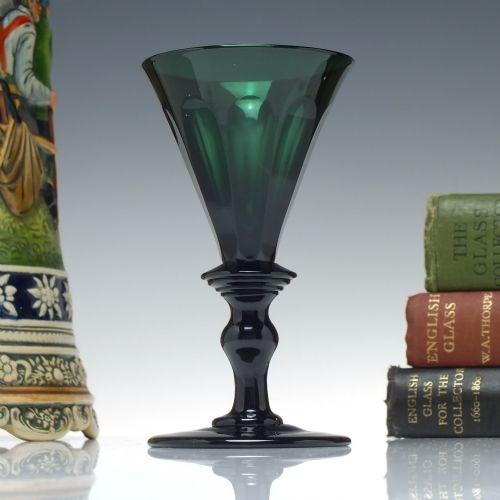 antique 19th century bristol green wine glass c1820 - CATEGORY: ANTIQUE GLASS - DATED GEORGIAN