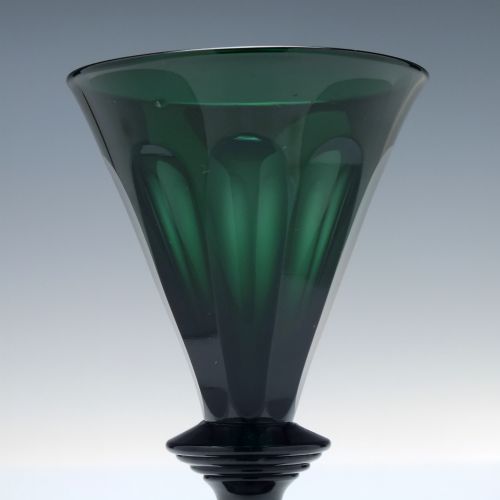 ANTIQUE 19TH CENTURY BRISTOL GREEN WINE GLASS C1820 - ADDITIONAL PHOTO 2