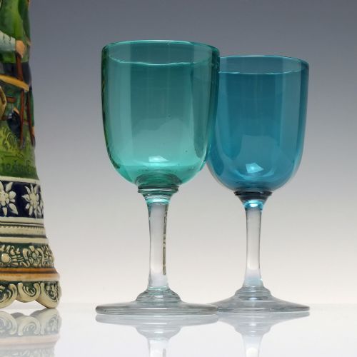 SIX VICTORIAN GREEN WINE GLASSES C1870 - ADDITIONAL PHOTO 2