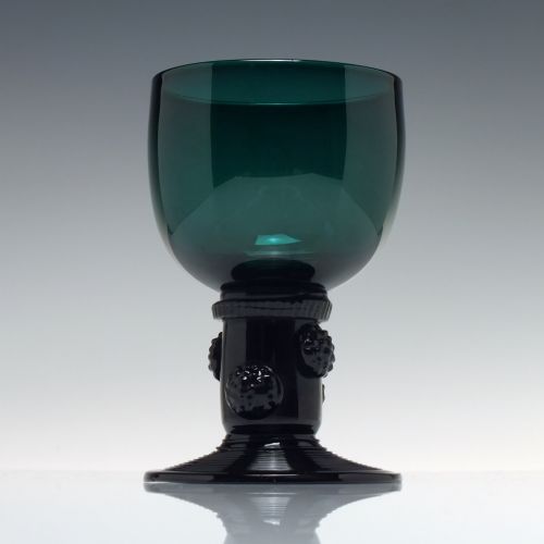 GEORGIAN BRISTOL GREEN WINE ROEMER GLASS WITH HOLLOW STEM C1820 - ADDITIONAL PHOTO 1