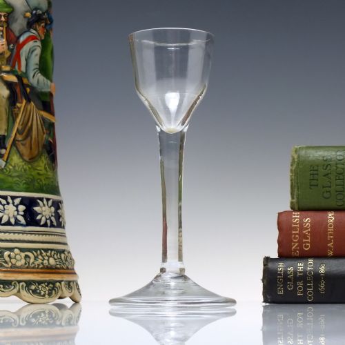 antique 18th century plain stem wine glass c1740 - CATEGORY: ANTIQUE GLASS - DATED GEORGIAN