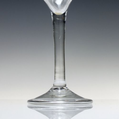ANTIQUE 18TH CENTURY PLAIN STEM WINE GLASS C1740 - ADDITIONAL PHOTO 2
