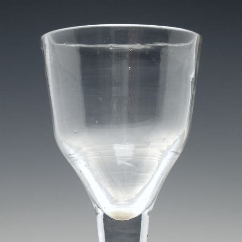 ANTIQUE 18TH CENTURY PLAIN STEM WINE GLASS C1740 - ADDITIONAL PHOTO 3