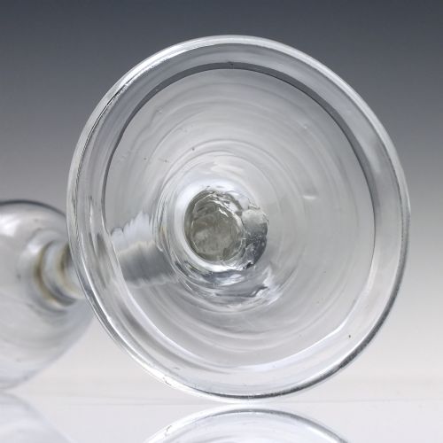 ANTIQUE 18TH CENTURY PLAIN STEM WINE GLASS C1740 - ADDITIONAL PHOTO 5