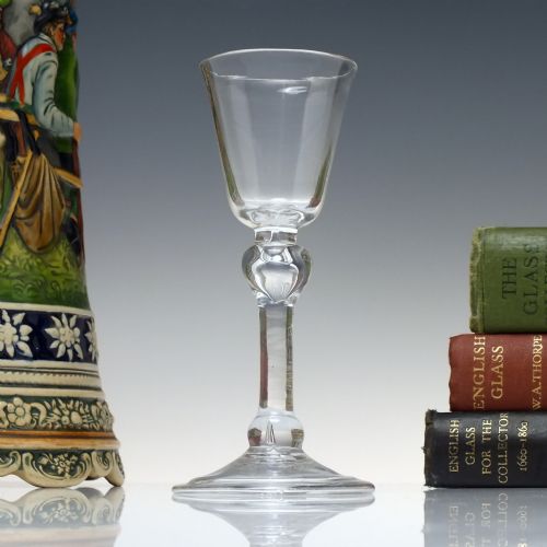 antique georgian balustroid wine glass c1740 - CATEGORY: ANTIQUE GLASS - DATED GEORGIAN