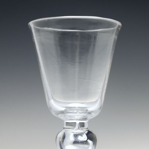 ANTIQUE GEORGIAN BALUSTROID WINE GLASS C1740 - ADDITIONAL PHOTO 3