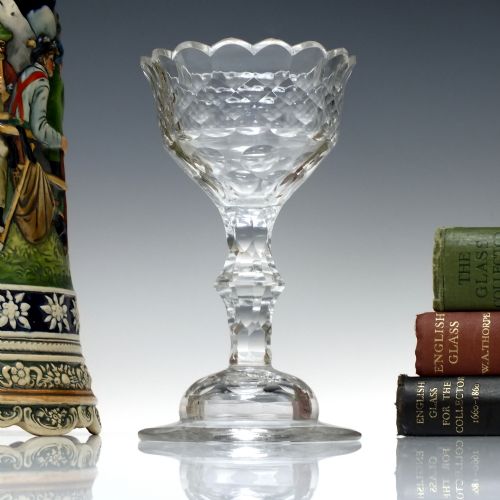 georgian facet cut glass sweetmeat c1780 - CATEGORY: ANTIQUE GLASS - DATED GEORGIAN
