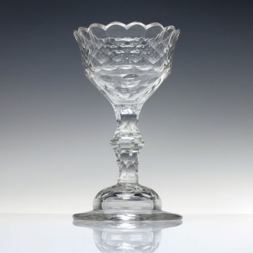 GEORGIAN FACET CUT GLASS SWEETMEAT C1780 - ADDITIONAL PHOTO 1