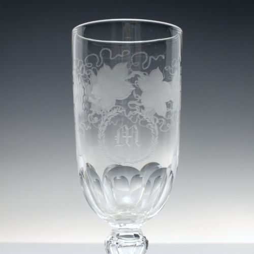 SIX ANTIQUE ENGRAVED 19TH CENTURY ALE GLASSES C1860 - ADDITIONAL PHOTO 2