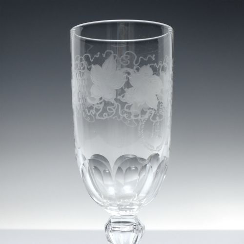 SIX ANTIQUE ENGRAVED 19TH CENTURY ALE GLASSES C1860 - ADDITIONAL PHOTO 3