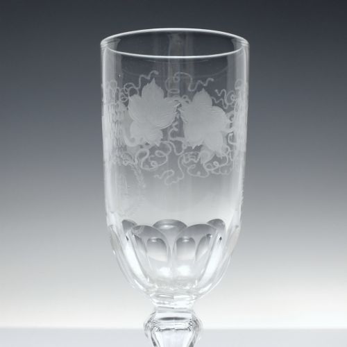 SIX ANTIQUE ENGRAVED 19TH CENTURY ALE GLASSES C1860 - ADDITIONAL PHOTO 4