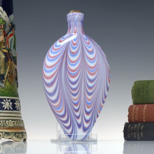 rare 19th century nailsea glass flask c1830 - CATEGORY: ANTIQUE GLASS - DATED 19TH CENTURY