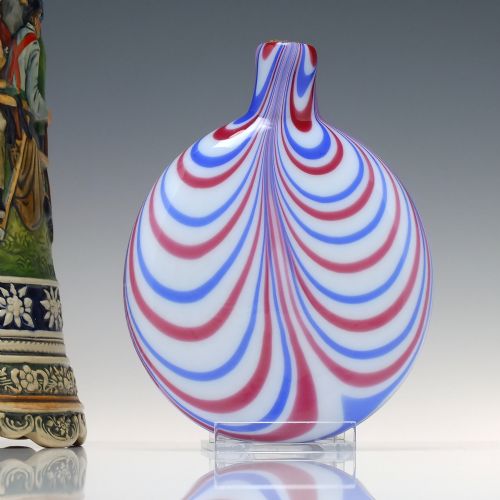 19th century nailsea glass flask c1830 - CATEGORY: ANTIQUE GLASS - DATED 19TH CENTURY