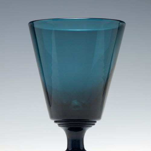 GEORGIAN PEACOCK BLUE BUCKET BOWL WINE GLASS C1820 - ADDITIONAL PHOTO 2