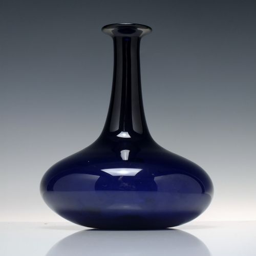 GEORGIAN BRISTOL BLUE GLASS MELL DECANTER C1830 - ADDITIONAL PHOTO 3