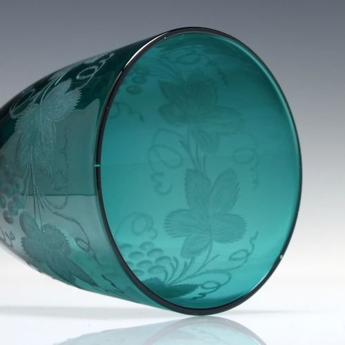 ENGRAVED GEORGIAN BRISTOL BLUE WINE GLASS C1820 - ADDITIONAL PHOTO 2