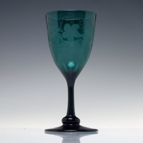 ENGRAVED GEORGIAN BRISTOL BLUE WINE GLASS C1820 - ADDITIONAL PHOTO 8