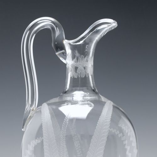 EDWARDIAN ENGRAVED GLASS CLARET JUG C1910 - ADDITIONAL PHOTO 2