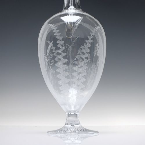 EDWARDIAN ENGRAVED GLASS CLARET JUG C1910 - ADDITIONAL PHOTO 5