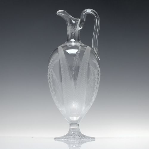 EDWARDIAN ENGRAVED GLASS CLARET JUG C1910 - ADDITIONAL PHOTO 6