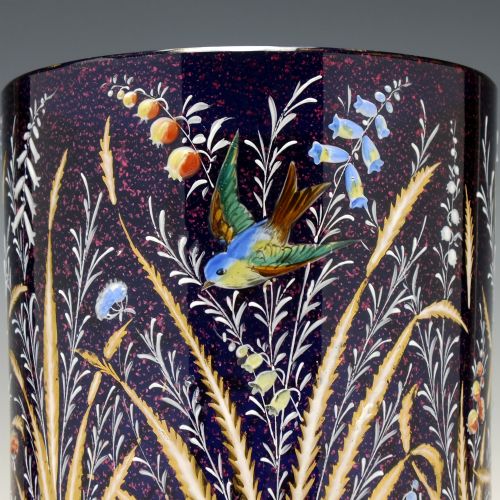 PAIR MOSER POLYCHROMATIC ENAMELLED 19TH CENTURY VASES C1890 - ADDITIONAL PHOTO 2