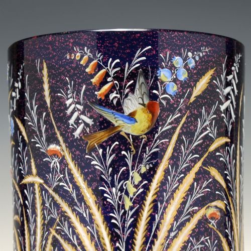 PAIR MOSER POLYCHROMATIC ENAMELLED 19TH CENTURY VASES C1890 - ADDITIONAL PHOTO 3
