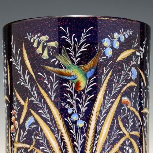 PAIR MOSER POLYCHROMATIC ENAMELLED 19TH CENTURY VASES C1890 - ADDITIONAL PHOTO 4