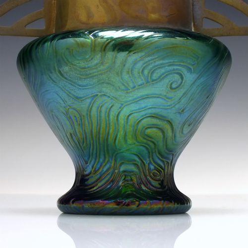 LOETZ IRIDESCENT SPIRALOPTISCH GREEN VASE C1905 - ADDITIONAL PHOTO 2
