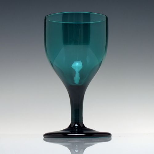 PAIR GEORGIAN BRISTOL GREEN WINE GLASSES C1800 - ADDITIONAL PHOTO 1