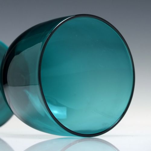 PAIR GEORGIAN BRISTOL GREEN WINE GLASSES C1800 - ADDITIONAL PHOTO 3