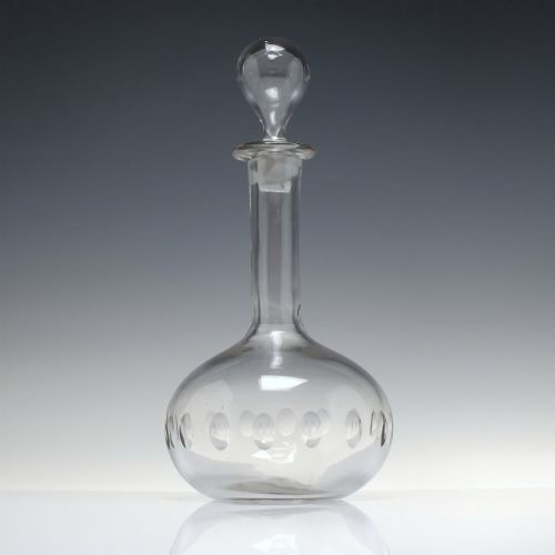 VICTORIAN SHAFT AND GLOBE GLASS DECANTER C1880 - ADDITIONAL PHOTO 1