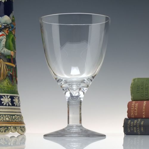large antique 18th century plain stem wine goblet c1750 - CATEGORY: ANTIQUE GLASS - DATED GEORGIAN