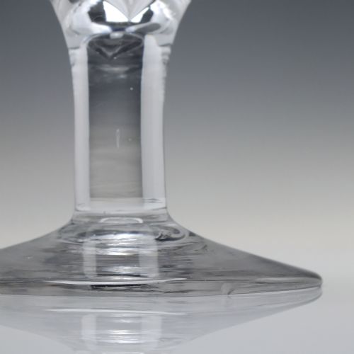 LARGE ANTIQUE 18TH CENTURY PLAIN STEM WINE GOBLET C1750 - ADDITIONAL PHOTO 8