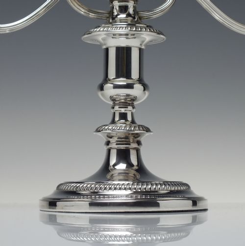 PAIR OF SILVER PLATED THREE LIGHT CANDELABRA BY BARKER ELLIS C1920 - ADDITIONAL PHOTO 6
