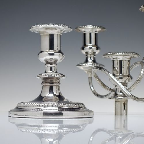 PAIR OF SILVER PLATED THREE LIGHT CANDELABRA BY BARKER ELLIS C1920 - ADDITIONAL PHOTO 9