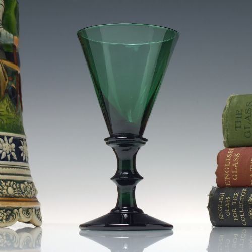 georgian bristol green wine glass c1820 - CATEGORY: ANTIQUE GLASS - DATED GEORGIAN