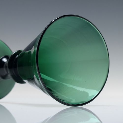 GEORGIAN BRISTOL GREEN WINE GLASS C1820 - ADDITIONAL PHOTO 4