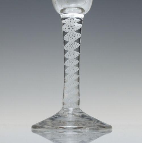 ANTIQUE 18TH CENTURY JACOBITE SYMPATHY OPAQUE TWIST WINE GLASS C1760 - ADDITIONAL PHOTO 3