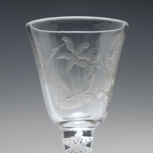 ANTIQUE 18TH CENTURY JACOBITE SYMPATHY OPAQUE TWIST WINE GLASS C1760 - ADDITIONAL PHOTO 5