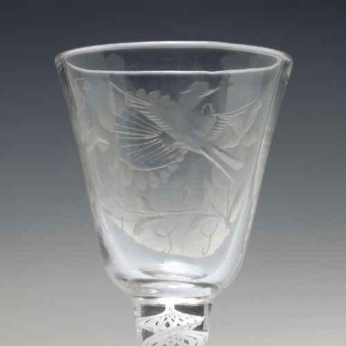 ANTIQUE 18TH CENTURY JACOBITE SYMPATHY OPAQUE TWIST WINE GLASS C1760 - ADDITIONAL PHOTO 7