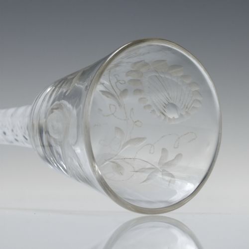 ANTIQUE 18TH CENTURY JACOBITE SYMPATHY OPAQUE TWIST WINE GLASS C1760 - ADDITIONAL PHOTO 8
