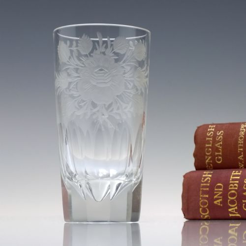 antique engraved 19th century glass tumbler c1890 - CATEGORY: ANTIQUE GLASS - DATED 1890