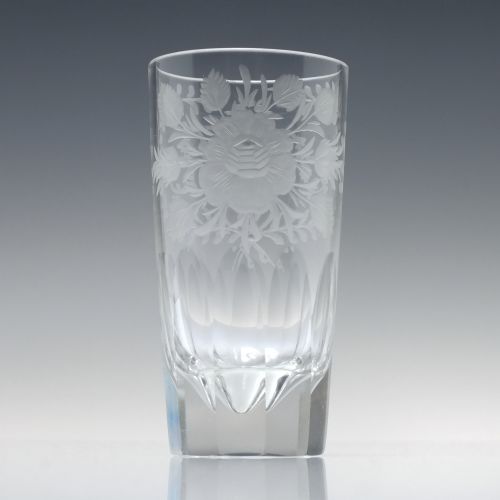 ANTIQUE ENGRAVED 19TH CENTURY GLASS TUMBLER C1890 - ADDITIONAL PHOTO 1